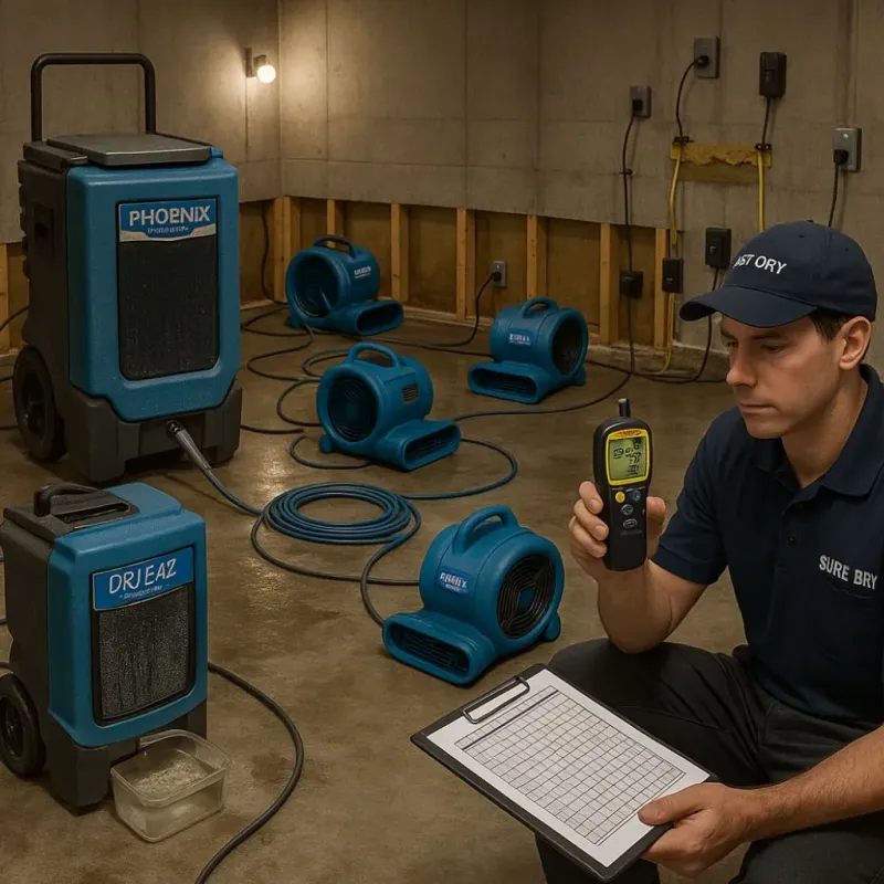 Structural Drying and Dehumidification process in Pasadena, MD